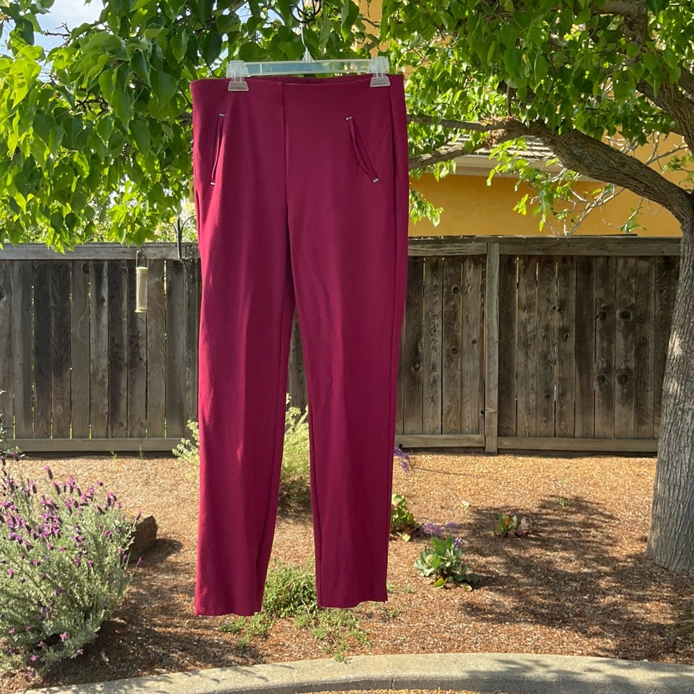 Chico's Slim Ponte Trousers in Deep Berry